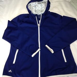 Adidas Blue Golf Climastorm Hooded Jacket